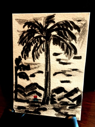 Original Hand Drawn and painted ACEO Card, signed