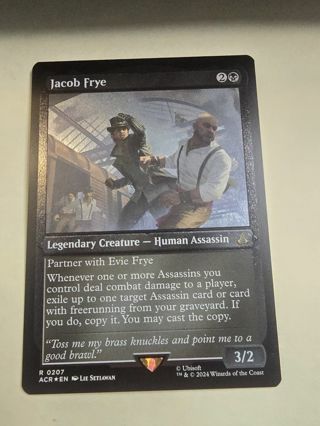 Magic the gathering mtg Jacob Frye Etched foil rare card Assassins Creed