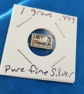 One gram .999 pure fine ☆Silver☆ collectable bar ~Cupid~
