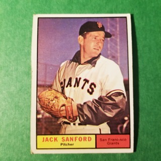 1961 - TOPPS EXMT - NRMT BASEBALL - CARD NO. 258 - JACK SANFORD - GIANTS