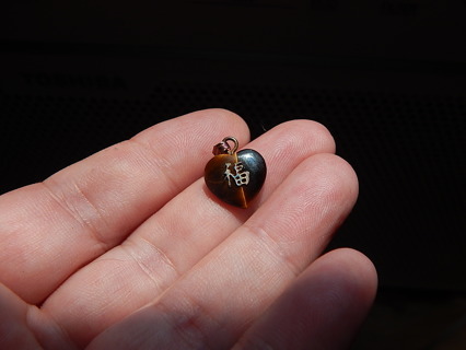 Tigers Eye Stone heart Pendant