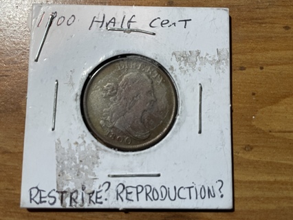 1800 Half Cent Restrike Reproduction Coin