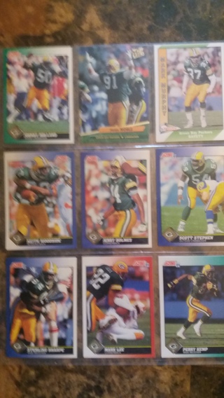 set of 9 green bay packers football cards free shipping