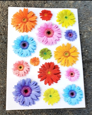 3 D COLORFUL FLOWERS STICKERS