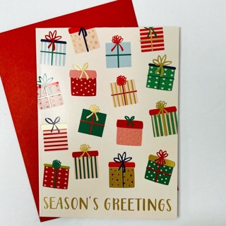 Season’s Greetings Gift Present Greeting Card 