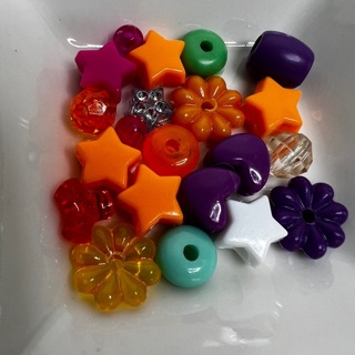 Variety Lot of Star, Round, Flower Shaped Beads 