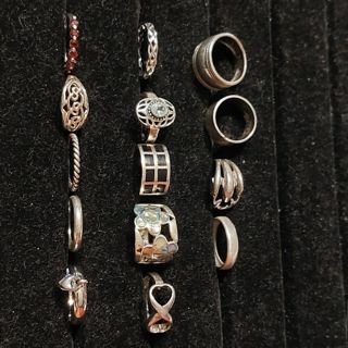 14 sterling silver rings lot sz 6-9.5