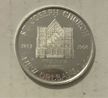 Silver Plated Proof St Joseph Church Historic Prayer Coin