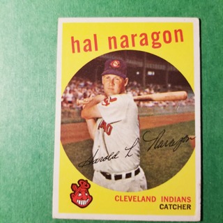 1959 - TOPPS BASEBALL CARD NO. 376 - HAL NARAGON - INDIANS - SHARP