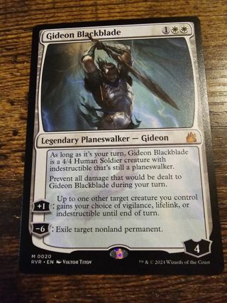 Magic the gathering mtg Gideon Blackblade Mythic Rare card Ravnica Remastered