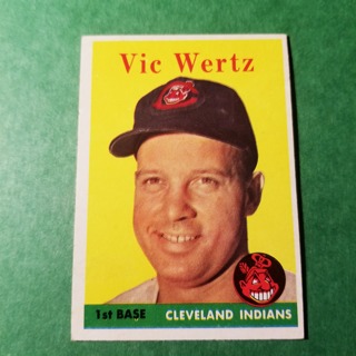  1958 - TOPPS   NRMT+ BASEBALL  CARD NO. 170 - VIC WERTZ - INDIANS