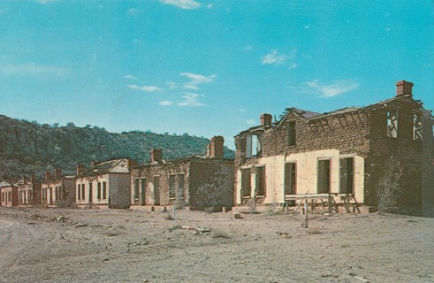 Vintage Unused Postcard: L: Officer's Row , Old Fort Davis, Fort Davis, TX