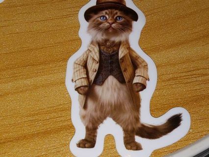 Cat New Cute one vinyl sticker no refunds regular mail only Very nice quality!