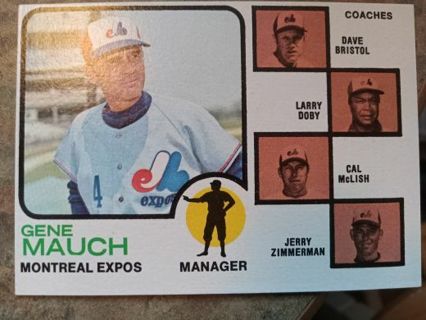 1973 T.C.G. GENE MAUCH MONTREAL EXPOS BASEBALL CARD# 377