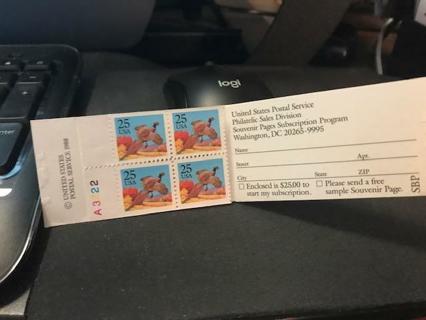 US 2283 Pheasant 25c block (4 stamps) MNH 1988