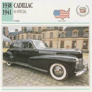 Classic Cars 6 x 6 inches Leaflet: 1938-1941 Cadillac 60 Special