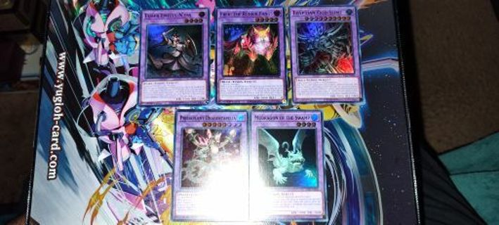 5 Super Rare Holo Yugioh Fusion Cards