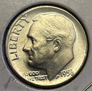 1956 P Silver Roosevelt Dime BU Gem Mint 90% Silver Rare