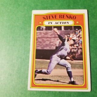 1972 - TOPPS BASEBALL CARD   NO. 308 - STEVE RENKO IN ACTION