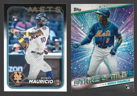 2024 Topps Ronny Mauricio 2 different Rookie Cards - base #224 & Stars of MLB insert - New York Mets