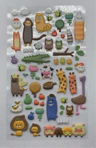 Kawaii Puffy Animal Stickers 