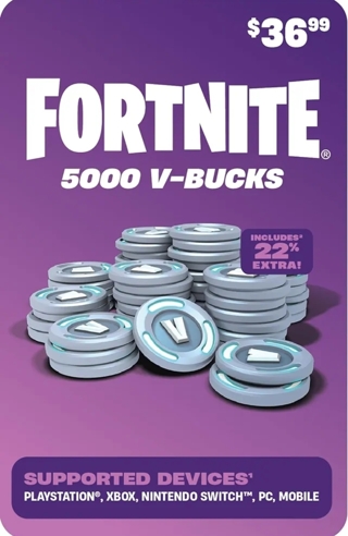 FORTNITE Digital V-Bucks 5000 - PlayStation/Xbox/Nintendo Switch/PC/Mobile [Digital Code]