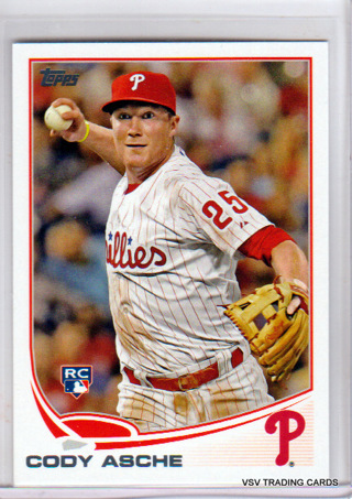 Cody Asche, 2013 Topps ROOKIE RC Card #US71, Philadelphia Phillies, (EL4)