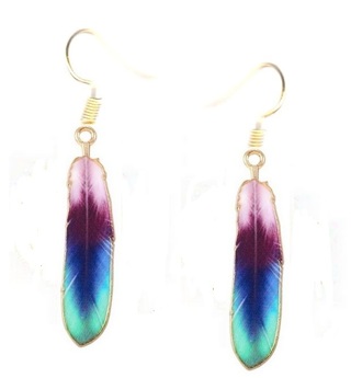 GP MULI-COLOR FEATHER EARRINGS STYLE 1 #3 (PLEASE READ DESCRIPTION)