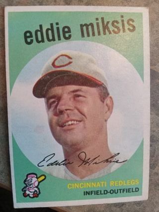 1959 T.C.G. EDDIE MIKSIS CINCINNATI RED LEGS BASEBALL CARD# 58