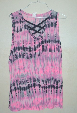 (L) - Sew in Love Brand Tie Dye-look Sleeveless Blouse