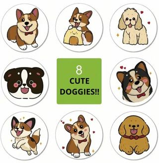 ⭐NEW⭐(8) 1" DOGGY STICKERS!!