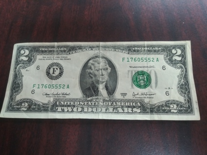 $2 federal reserve Note Circulated