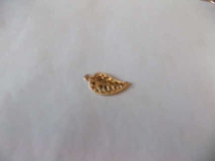 Goldtone filigree leaf charm # 1 1 inch