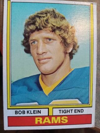 1974 TOPPS BOB KLEIN RAMS FOOTBALL CARD# 152