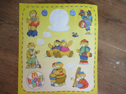 Fun sheet of  Colorful HAPPY MEAL stickers