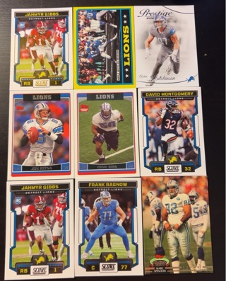 9 Detroit Lions football cards 