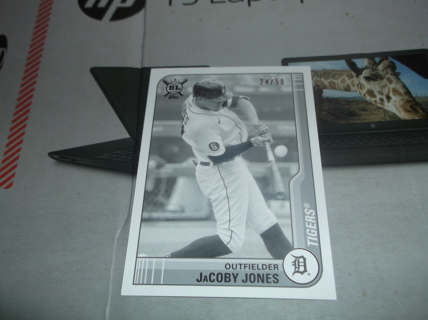 mlb 2021 Topps Big League JACOBY JONES   black  and  white   Card 186     24 / 50   Detroit Tigers