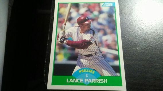 1989 SCORE LANCE PARRISH PHILADELPHIA PHILLIES BASEBALL CARD# 95