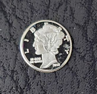 One 1 Gram 2013 Mercury .999 Fine Silver Round