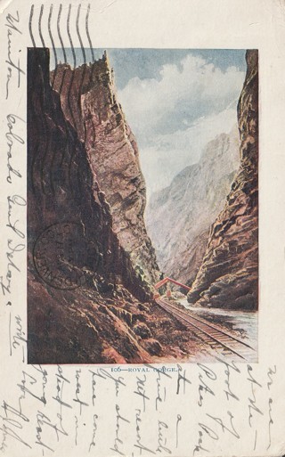 Vintage Used Postcard: 1903 Royal Gorge, CO