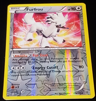 ⚡ Pokemon Card Furfrou 114/146 ⚡ 90 HP Reverse Holo Rare XY Base Set