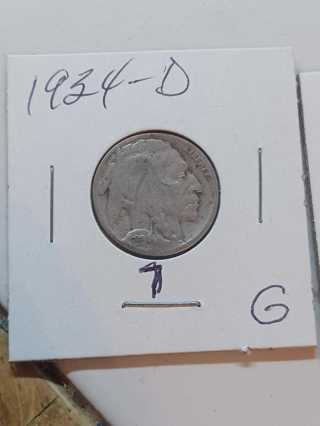 1934-D Buffalo Nickel! 34.7
