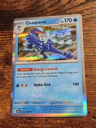 Pokemon Quaquaval 054/198 holo rare card