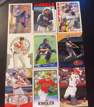 9 Angels baseball cards 