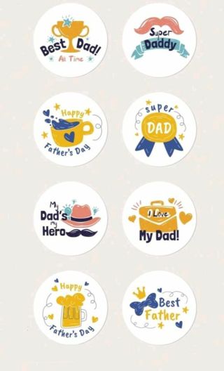 ⭐NEW⭐FATHER'S DAY✨(8) FATHER'S DAY stickers BNWOT.❤️