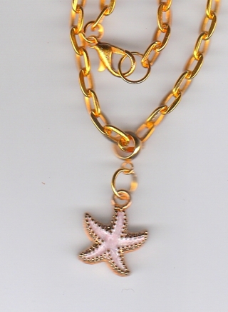 GP 5X7 24 INCH PINK STARFISH NECKLACE (PLEASE READ DESCRIPTION)  (PLEASE READ DESCRIPTION) 