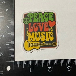 Peace love music hippie colorful large sticker decal NEW 