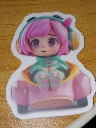 Girl Cute one small vinyl sticker no refunds regular mail Win 2 or more get bonus