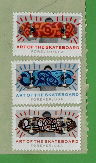 Weekend GIN - us postage uncanceled 3 forever stamps on selfadherrsive foil Skateboards