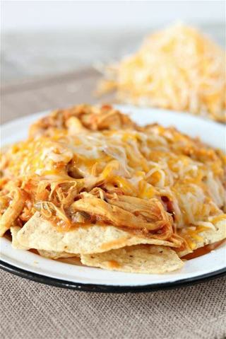 slow cooker chicken nachos recipe card + 5 recipes